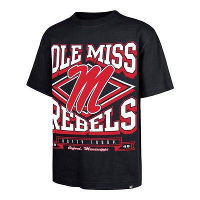 OLE MISS SCRIP M REBELS HEATER FOUNDATION TEE