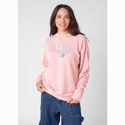 OLE MISS REBELS CLIFFNOTES BURNOUT FLEECE CREW