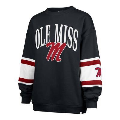 OLE MISS STEADFAST SLEEVE PANELED CREW