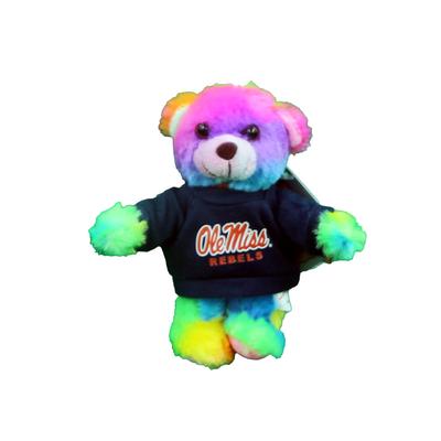 4 INCH OLE MISS RAINBOW BEAR KEYCHAIN